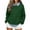 Green, variant on Smsaxvxz Sweatshirts for Women Fall Fashion Collar And Hem Denim Patchwork Shirts Loose Fit Pullover Tops Khaki XL
