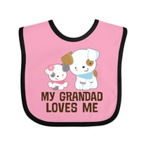 Inktastic My Grandad Loves Me Granddaughter Puppy Girls Girls Baby Bib