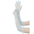 thumbnail image 5 of INSPIRE CHIC Women's Tulle Long Opera Gloves Full Finger Mesh Sheer Glove for Evening Wedding Light Blue M, 5 of 6