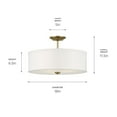 thumbnail image 3 of 43693NBR Kichler Lighting Shailene - 3 Light Semi-Flush Mount - 18 inches wide-Natural Brass Finish, 3 of 5