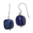 thumbnail image 1 of 925 Sterling Silver Blue Sodalite Cube Drop Dangle Earrings Pearl Natural Stone Shell, 1 of 6