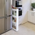 thumbnail image 1 of TFixol Narrow Sliding Storage Organizer Rack Easy-Glide Wheels and 4 Heavy-Duty Shelves, 1 of 6