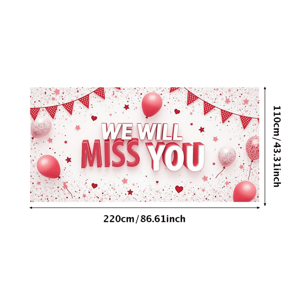 Decorative Design Goodbye Banner Colorful Theme Miss You Banner Farewell Banner for Retirement Party Going Away Party Office Farewell