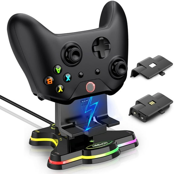 Controller Charging Station for Xbox Series S/X, Charging Dock Compatible with Xbox Series X/S, Xbox One S/X Elite Controllers, with 1200 mAh Rechargeable Battery Pack, USB Power Cable