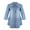 Blue, variant on Gupgi Women Summer Denim Dress Elegant Turn-down Collar Dress Loose Dress