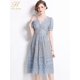 thumbnail image 3 of H Han Queen-vestido de noche con cuello en V para mujer, ropa de fiesta elegante y bonita, informal, de encaje, para verano, 2024, 3 of 5