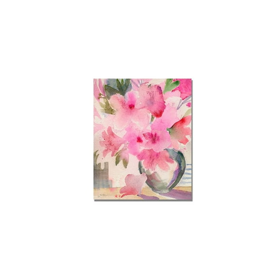 Trademark Art "Pink Azaleas" Canvas Wall Art by Shelia Golden