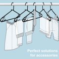 thumbnail image 4 of Byomostor Perchas de plástico negro, paquete de 50, perchas livianas y duraderas en forma de G, perchas antideslizantes de tamaño estándar, perchas para ropa para adultos para lavandería y uso diario,, 4 of 5