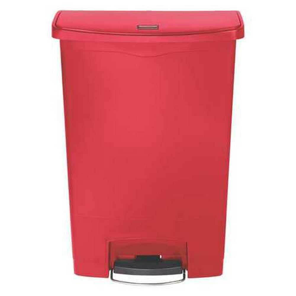 RUBBERMAID Trash Can,Rectangular,24 gal.,Red 1883570