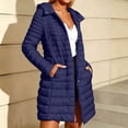 thumbnail image 6 of Enjoytime Puffer Jacket Womens Long Sleeve Zipper Button Hooded Long Quilted Coat Trendy Casual Lightweight Warm Outerwear, 6 of 8