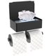 thumbnail image 1 of Portarrollos de papel higiénico montado en la pared con caja de almacenamiento, dos rollos de acero inoxidable, sin perforación, para baño y cocina, 1 of 4