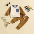 thumbnail image 2 of yocbz Toddler Fall Clothes Boy Pants Set for Boys Toddler Baby Boy Outfits Long Sleeve Shirts Pumpkin Sweatshirt With Pants 2pcs Winter Clothes Brown,2-3 Years, 2 of 6