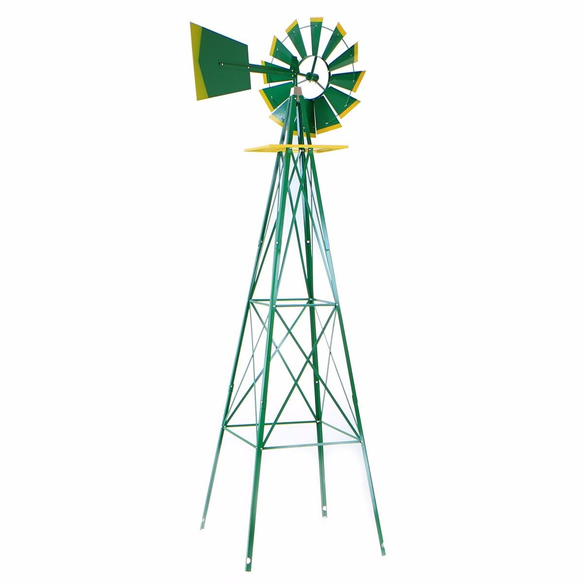 GHP 8" Weather-Resistant Steel Outdoor Yard Garden Decor Windmill with 22" Wheel by