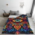 thumbnail image 5 of Salouo Vibrant Psychedelic Eye Print Bed Blankets,Flannel Blanket Comfortable Air Conditioning Blanket Lightweight Blanket for Sofa Bed Travel & Couch -80"x60", 5 of 8