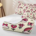 thumbnail image 4 of Manfei Rainbow Castle Quilt Full, Cute Buttefly Flower Full Bedspread Sets, Cream Pink, 3pcs, 1 Coverlet and 2 Pillowcases, 4 of 7