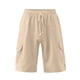 thumbnail image 1 of Pantalones cortos cargo informales para hombre - Diseño con cordón y múltiples bolsillos - Mezcla de lino ligera - Para la playa y el deporte, 1 of 5