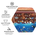 thumbnail image 3 of Honeii Animals On Noah's Ark2 print Leather Coaster Set of 4, ideal for safeguarding your furniture from drinks spills and effortless cleanup-Hexagon, 3 of 6