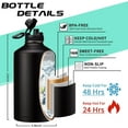 thumbnail image 2 of 128OZ Insulated Water-Bottles with Strap - 1 Gallon Large Water Jug with Straw & Spout Lid, Stainless Steel Water Bottle Leak Proof, Cold-48h Hot-24h Metal Water Flask w/Paracord Handle, Carrier Bag, 2 of 4