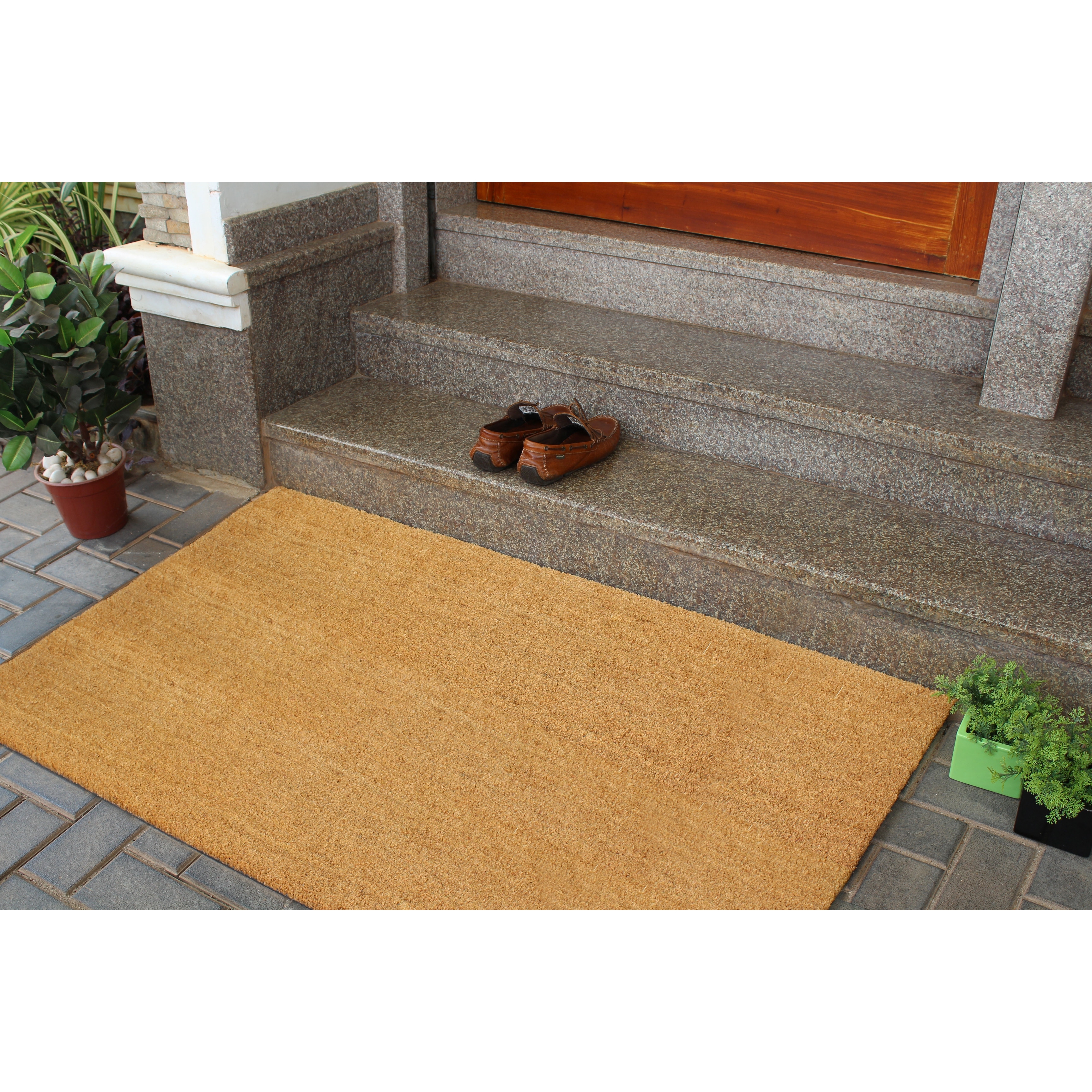 Rugsmith Natural Machine Tufted Plain Doormat - 36 x 48