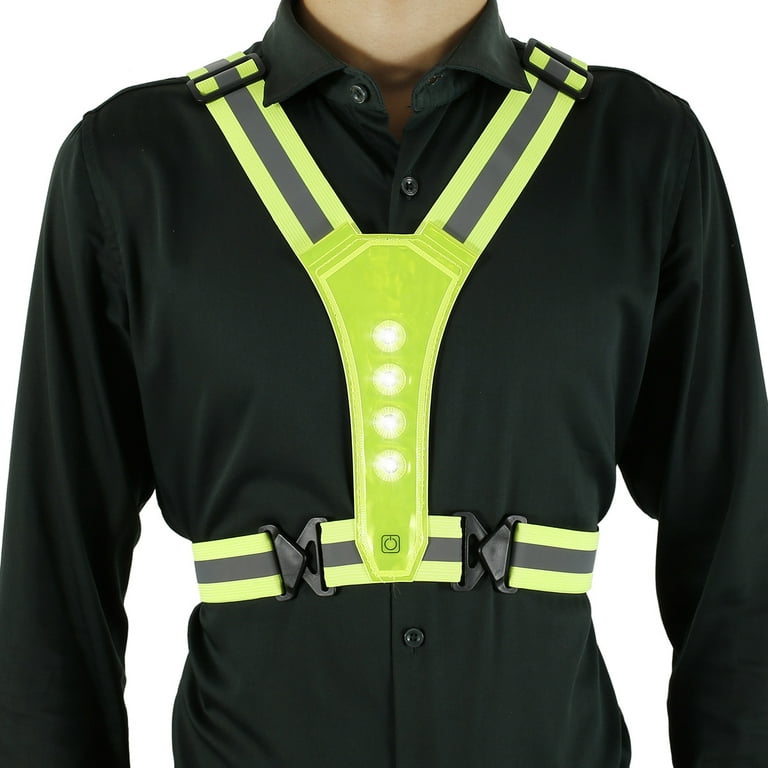 HOTBEST LED Reflective Vest Night Running Safety Vest Adjustable Running  Gear LED Reflective Stripes 