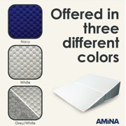 AMiNA 12 Bed Wedge Pillow – Washable Cover, Portable (Gray & White)