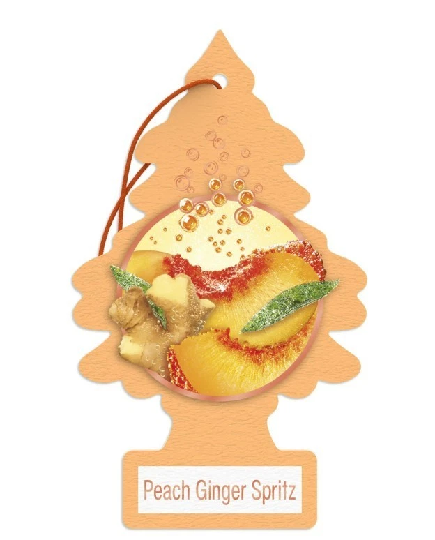Little Trees Air Fresheners Peachy Ginger Spritz Scent for Car and Home 24 Pack