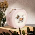 thumbnail image 6 of Fuzoiu Brown Cat Cartoon Print Portable Jewelry Box,Round Mini Leather Travel Jewelry Case,Small Travel Jewelry Organizer,Jewelry Holder for Ring Necklace Earring for Women Girls-Pink, 6 of 7