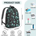 thumbnail image 5 of Alien and Star Black Pattern Backpack for School, Cute School Bag with Adjustable Shoulder Straps and Padded Back, 16.9"x12.6"x5.9", 5 of 5