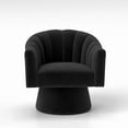 thumbnail image 2 of SEYNAR 360° Upholstered Swivel Accent Chair, Velvet Fluffy Lounge Sofa Chair for Living Room(Black), 2 of 9