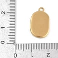 thumbnail image 3 of 3pcs 304 Stainless Steel Enamel Pendants Oval with Flower golden Ion Plating(IP) Black 20x12x3mm Hole: 1.6mm, 3 of 3