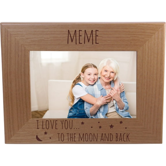 Meme I Love You To The Moon And Back 4-inch x 6-Inch Wood Picture Frame