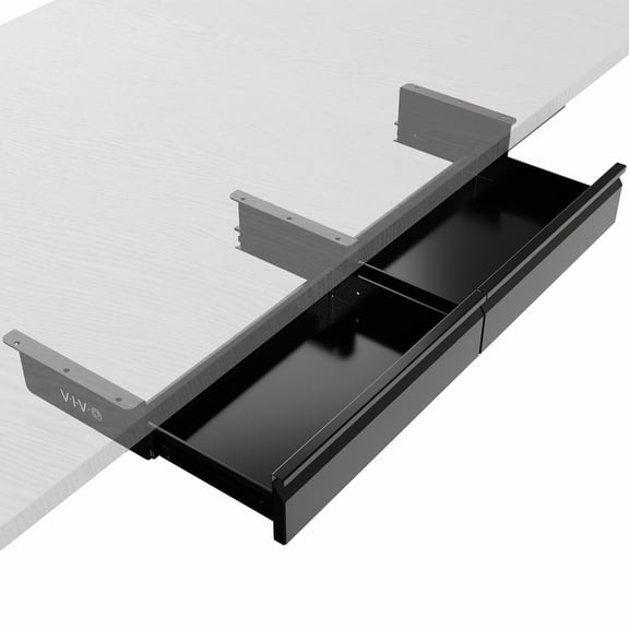 VIVO Black Pull Out 32" Under Desk Dual Storage Drawers