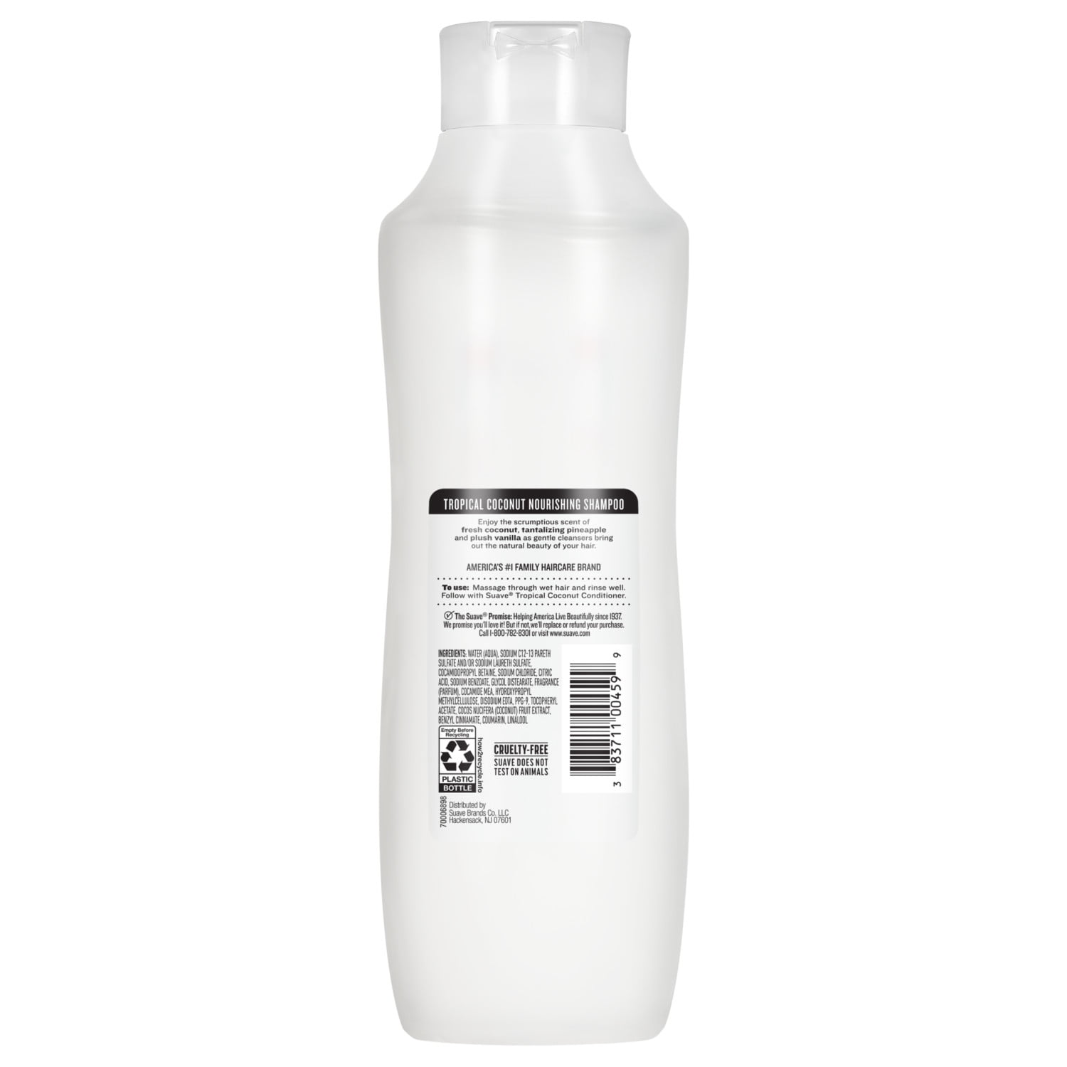 (4 pack) Suave Tropical Coconut Nourishing Shampoo with Coconut Extract & Vitamin E, 22.5 FL OZ
