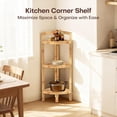 thumbnail image 5 of 2026 New Bamboo Standing Shelf 3 Tier Corner Shelf Stand Free-Standing Shelf Units Triangular Curved Corner Shelf Stand for Space-Saaving Display Ideal for Bathroom/Kitchen/Living Room Storage, 5 of 9