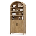 thumbnail image 3 of Tribesigns 71- Inches Tall Arched Bookcase, 8-Tier Bookshelf with Doors & Adjustable Shelves, Farmhouse Bookcase for Home Office, Oak Color, 3 of 5