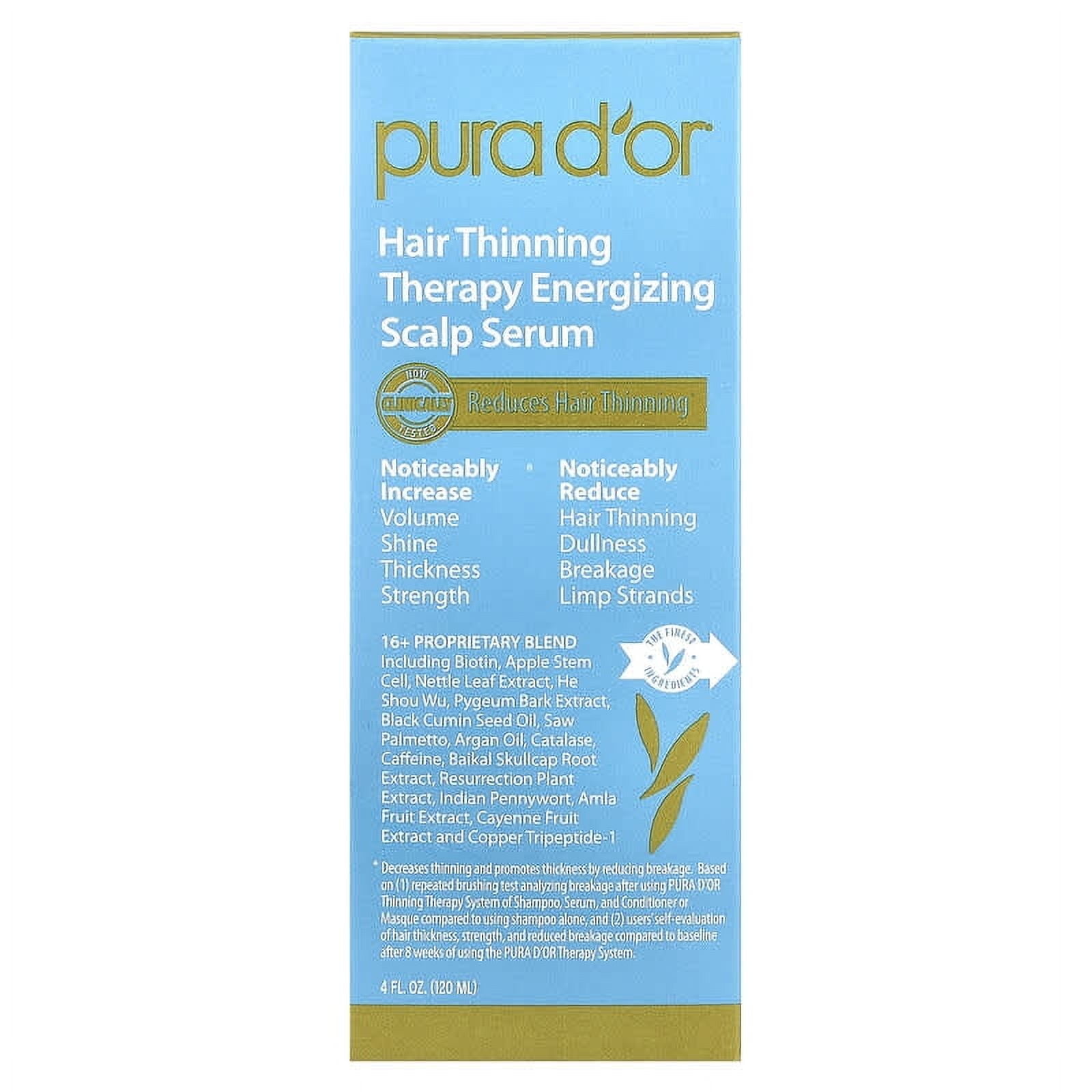Pura D'or Hair Thinning Therapy Energizing Scalp Serum -- 4 fl oz Pack of 3