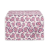 Renewold Purple Pink Hearts Toaster Covers 2 Slice Wide Slot Bread Maker Cover Dust Protection Cover Valentine's Day Universal Appliance Dustproof Cover for Kitchen