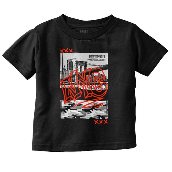 NYC New York City Camouflage Graffiti Toddler Boy Girl T Shirt Infant Toddler Brisco Brands 6M