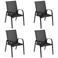 thumbnail image 1 of Patiojoy Chaises de Patio 4 Pcs Chaises de Camping de Jardin avec Accoudoir et Dossier Noir, 1 of 7