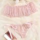 thumbnail image 5 of Gibobby Lencería mujer erótica Conjunto de lencería de talla grande para mujer con tirantes y encaje(Rosa, CH), 5 of 5