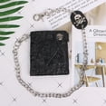 thumbnail image 2 of Vintage Skull Leather Wallet With Anti Theft Chain Men Bifold ID Credit Card Ho, 2 of 10