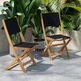 thumbnail image 3 of Flash Furniture Martindale Acacia Wood Folding Bistro Chair, Natural/Black, 3 of 13