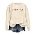 thumbnail image 1 of TINZ Chandail en Molleton à Col Rond Imprimé pour Femmes Tendance Automne/hiver Haut Décontracté Crop Top Survêtement Pantalon Femme Ensembles Crop Chandail, 1 of 2