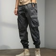 thumbnail image 4 of Ketyyh-chn99 Men's Pants Cargo Casual Joggers Pants Long Pants with Pockets Loose Trousers Gray,3XL, 4 of 5
