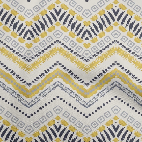 oneOone Viscose Chiffon Yellow Fabric Ikat Dress Material Fabric Print Fabric By The Yard 42 Inch Wide