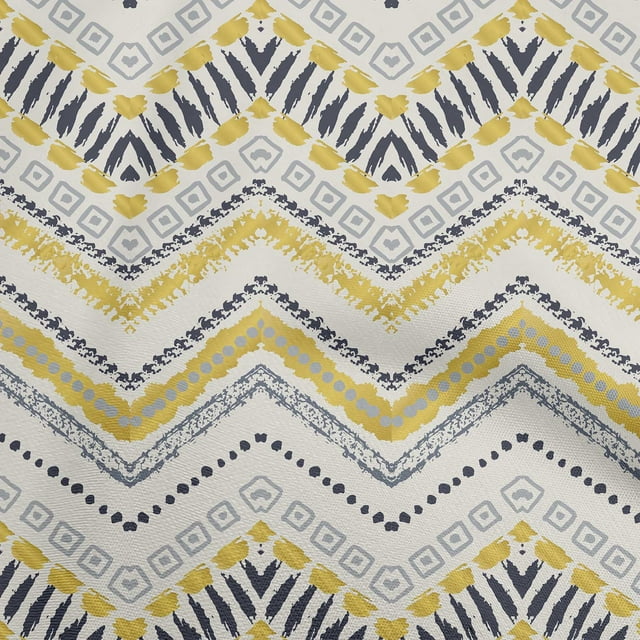 oneOone Cotton Poplin Yellow Fabric Ikat Sewing Craft Projects Fabric Prints By Yard 56 Inch Wide