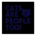 thumbnail image 1 of DistinctInk Custom Bumper Sticker - 3" x 3" Decorative Decal - Black Background - Cats Are People Too, 1 of 2