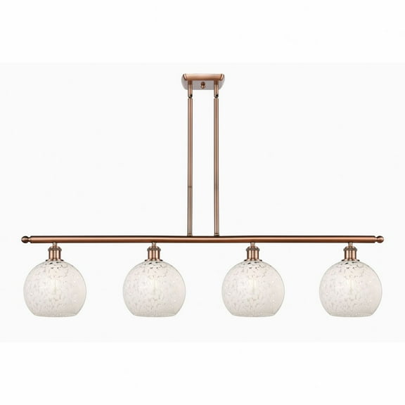 Innovations Lighting - White Mouchette - 4 Light Stem Hung Island In Modern