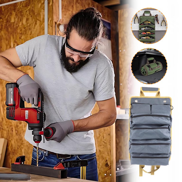 Canvas Tool Bags for Men,Small Tool Bag,Heavy Duty Tool Roll Up