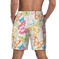 thumbnail image 4 of Uemuo Retro Colorful Butterfly Pattern Mens Swim Trunks Quick Dry Board Shorts with Mesh Lining, Stretch Beach Shorts Quick Dry No-Chafing Board Shorts-3X-Large, 4 of 9